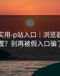 冷门但实用-p站入口｜浏览器怎么设置？别再被假入口骗了