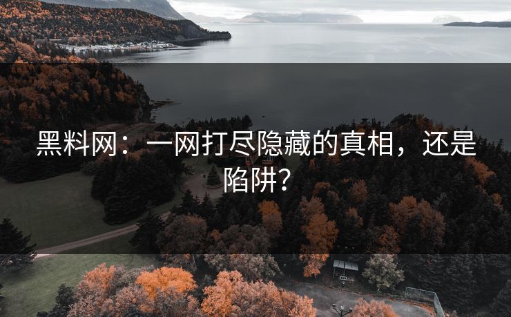 黑料网:一网打尽隐藏的真相,还是陷阱? 黑料网:一网打尽隐藏的真相,还是陷阱?